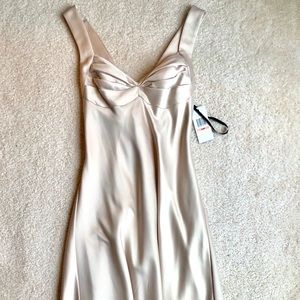 NWT 10P Calvin Klein satin champagne gown.